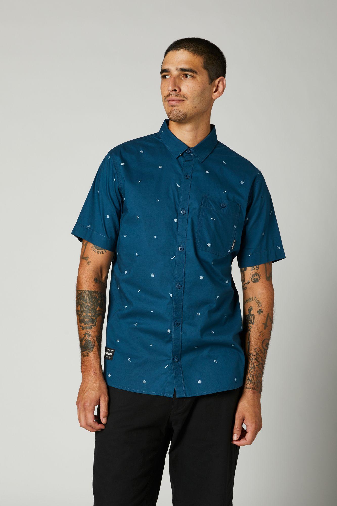 Camisa Lifestyle Decrypted Azul Fox Racing - Rideshop