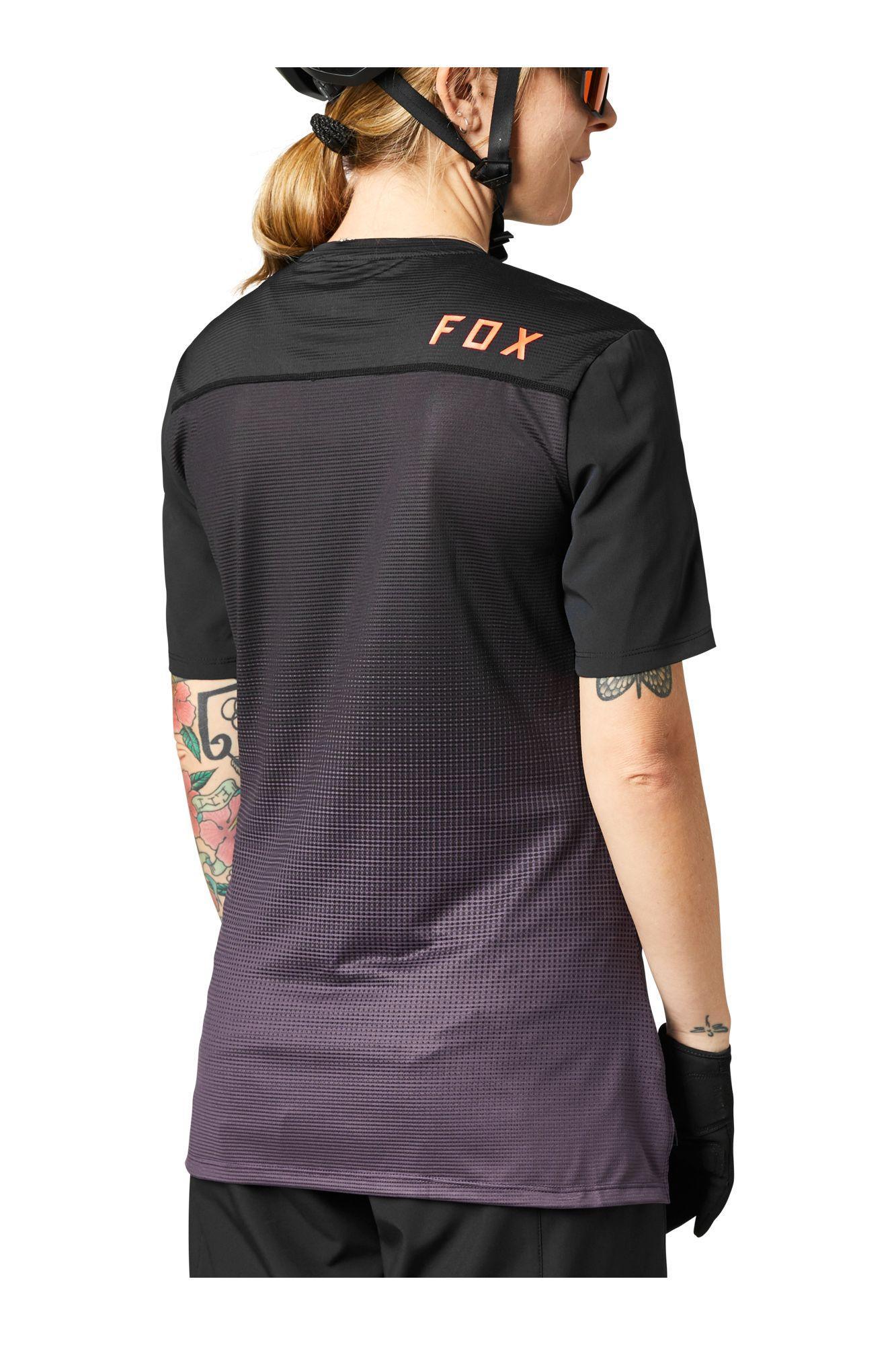 Polera Bicicleta Mujer Flexair Negro/Morado Fox Racing - Rideshop