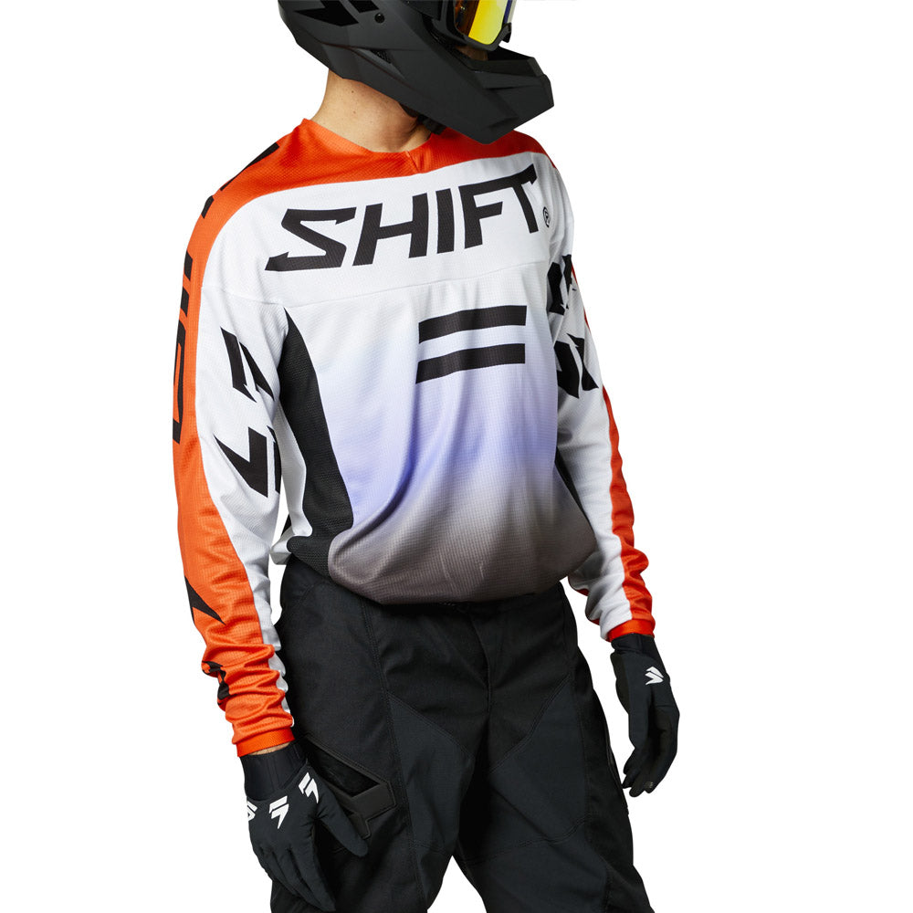 Shift Polera Moto Whit3 Label Fade Negro/Blanco - Rideshop