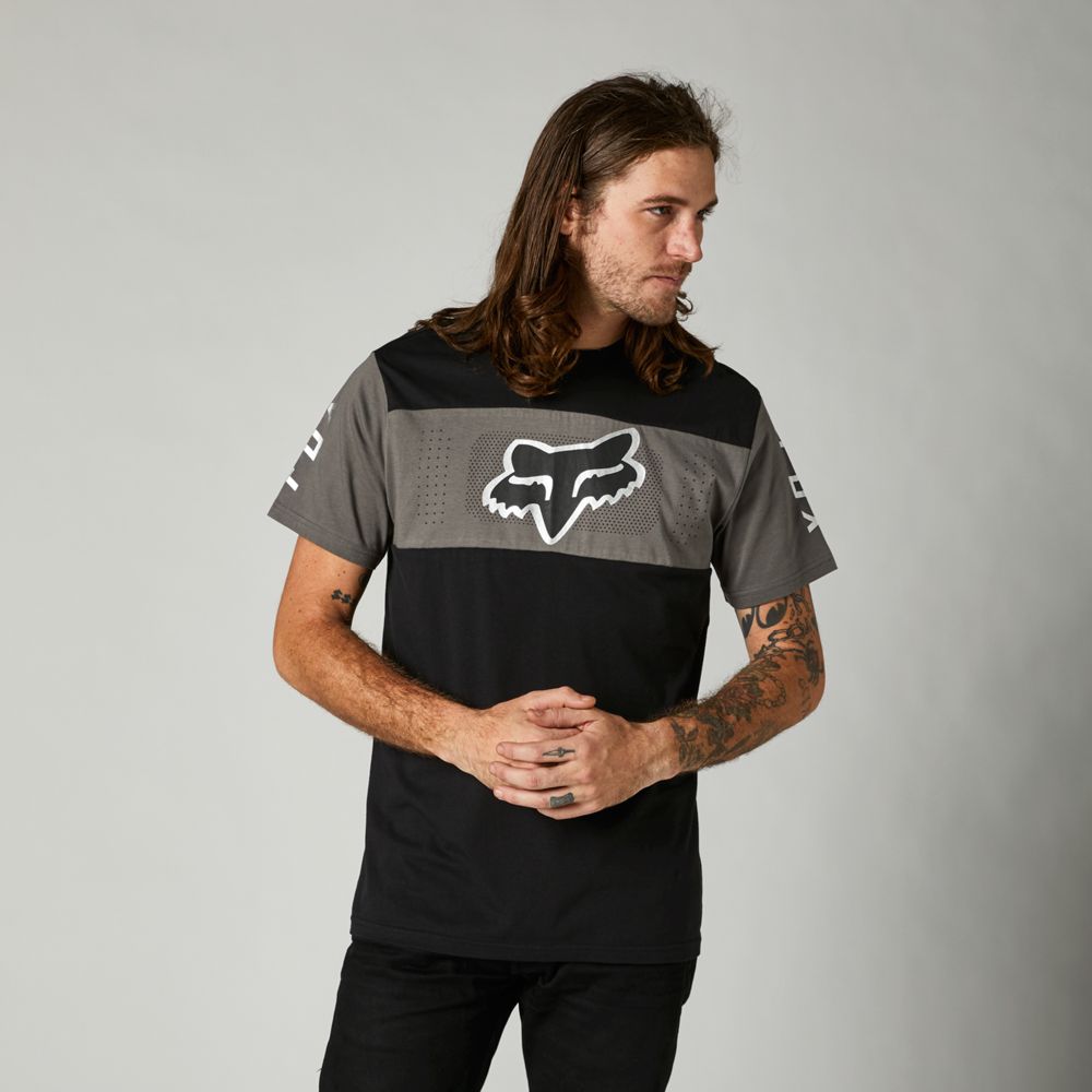 FOX Polera Mirer SS Crew Negro - Rideshop