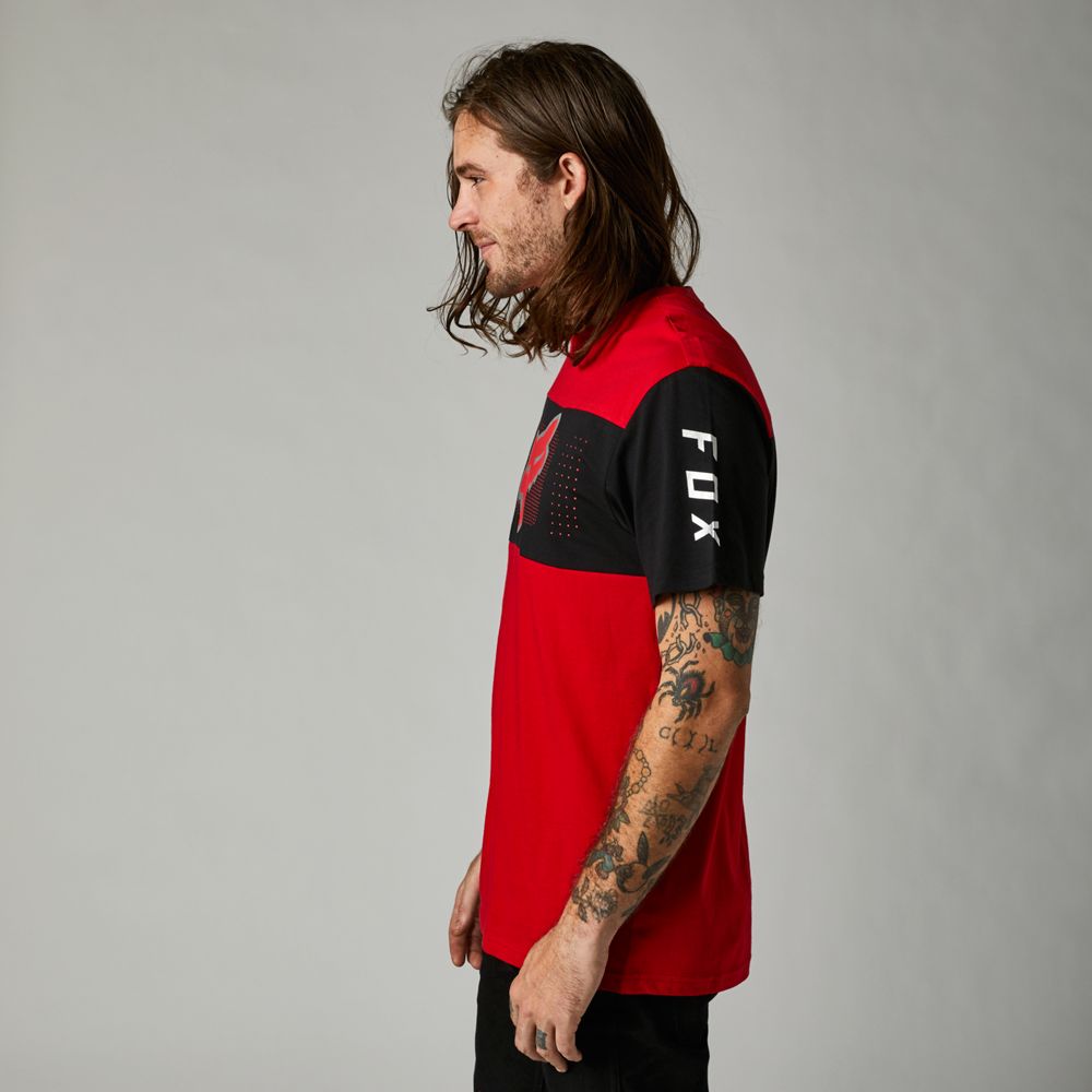 FOX Polera Mirer SS Crew Rojo - Rideshop