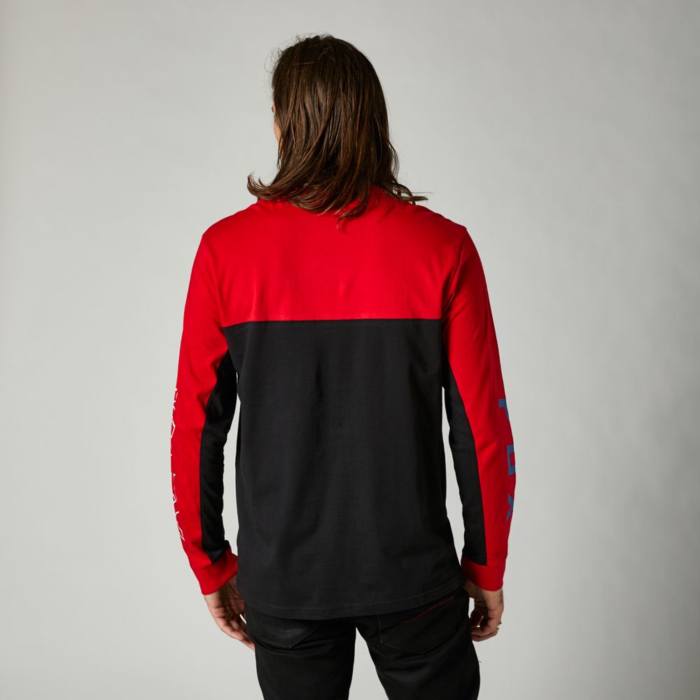 FOX Polera Lifestyle Manga Larga Skew Rojo - Rideshop