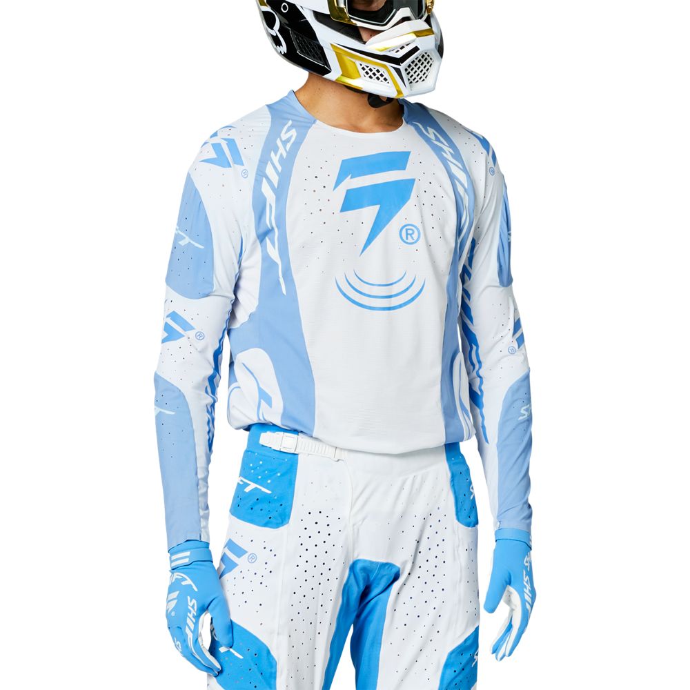 Shift Polera Moto Blue Label Nirvana Blanco/Azul - Rideshop