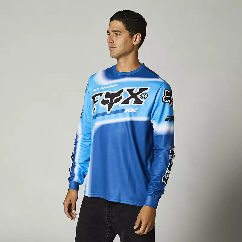 Polera Lifestyle Manga Larga Powerband Azul Fox Racing - Rideshop