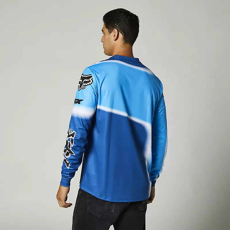 Polera Lifestyle Manga Larga Powerband Azul Fox Racing - Rideshop