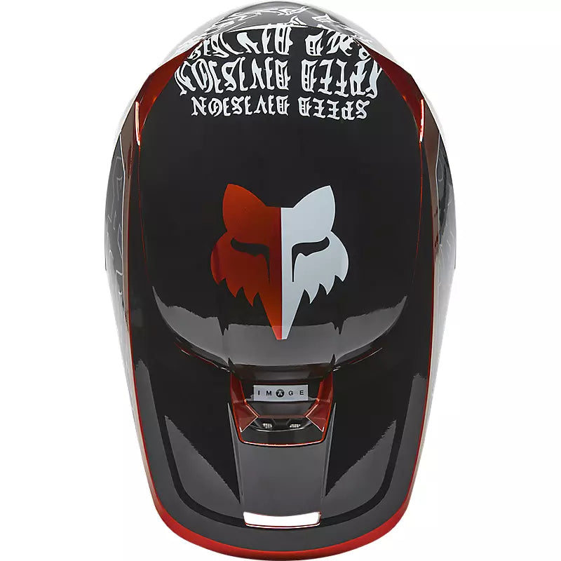 FOX Casco Moto Niño V1 Peril Rojo/Negro - Rideshop