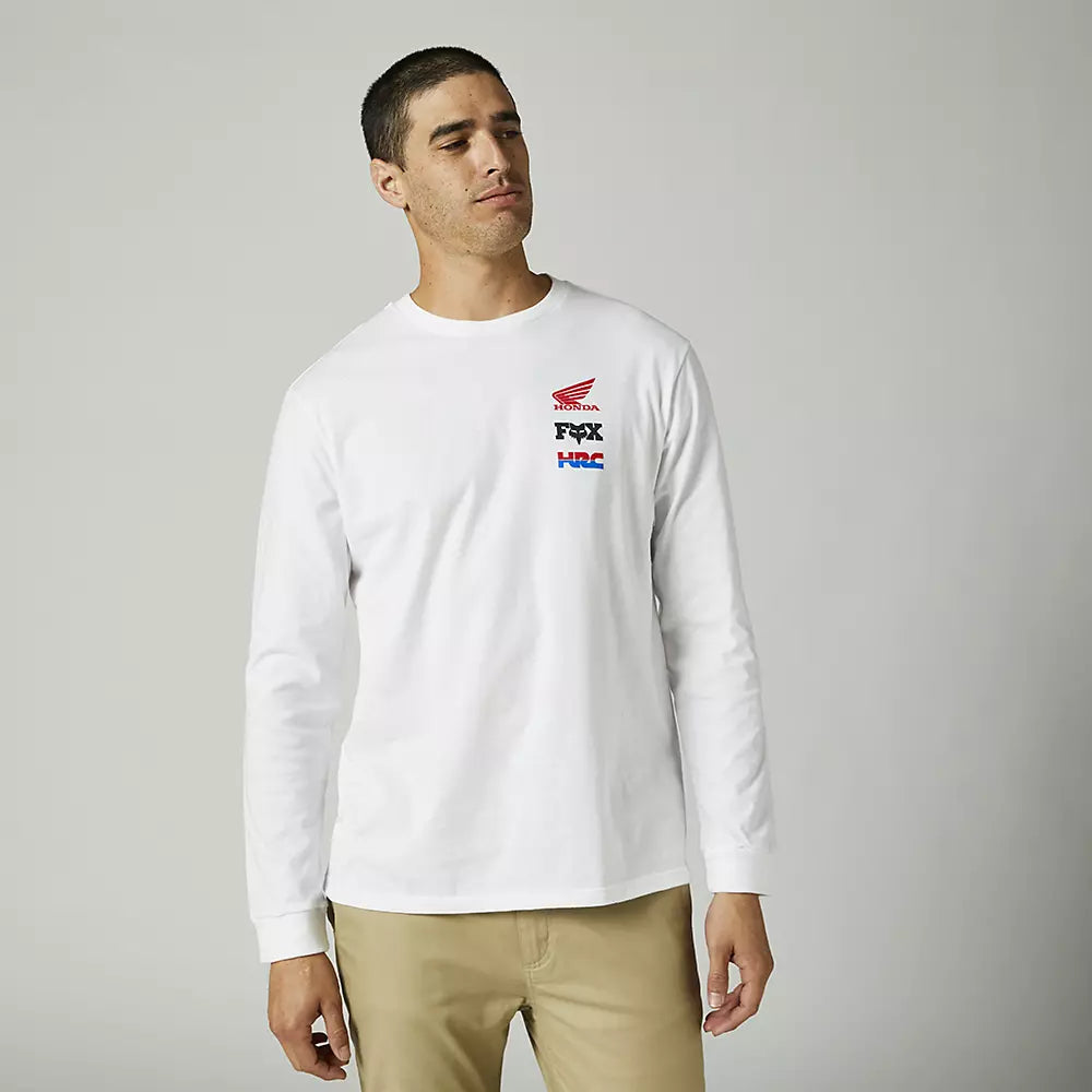 FOX Polera Lifestyle Honda Wing Premium Manga Larga Blanco - Rideshop