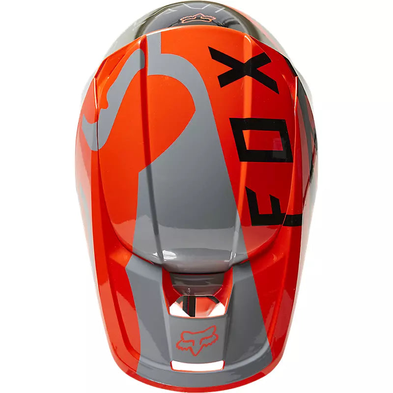 FOX Casco Moto Niño V1 Skew Naranjo - Rideshop