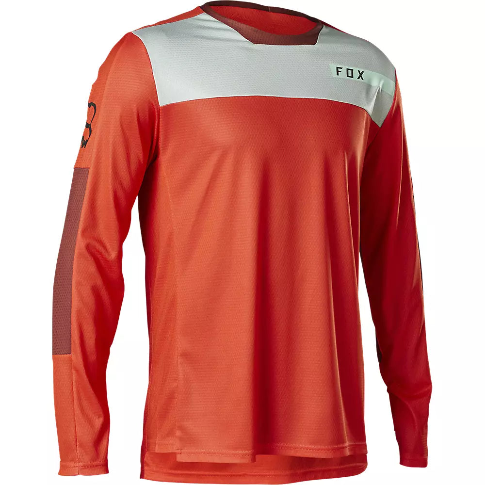 FOX Polera Bicicleta Defend Moth Manga Larga Rojo - Rideshop