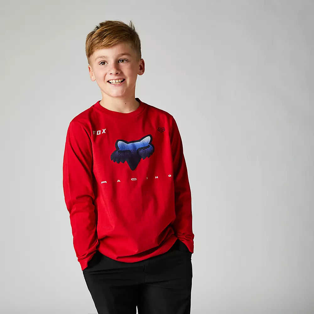 FOX Polera Lifestyle Niño RKANE Mangla Larga Rojo - Rideshop