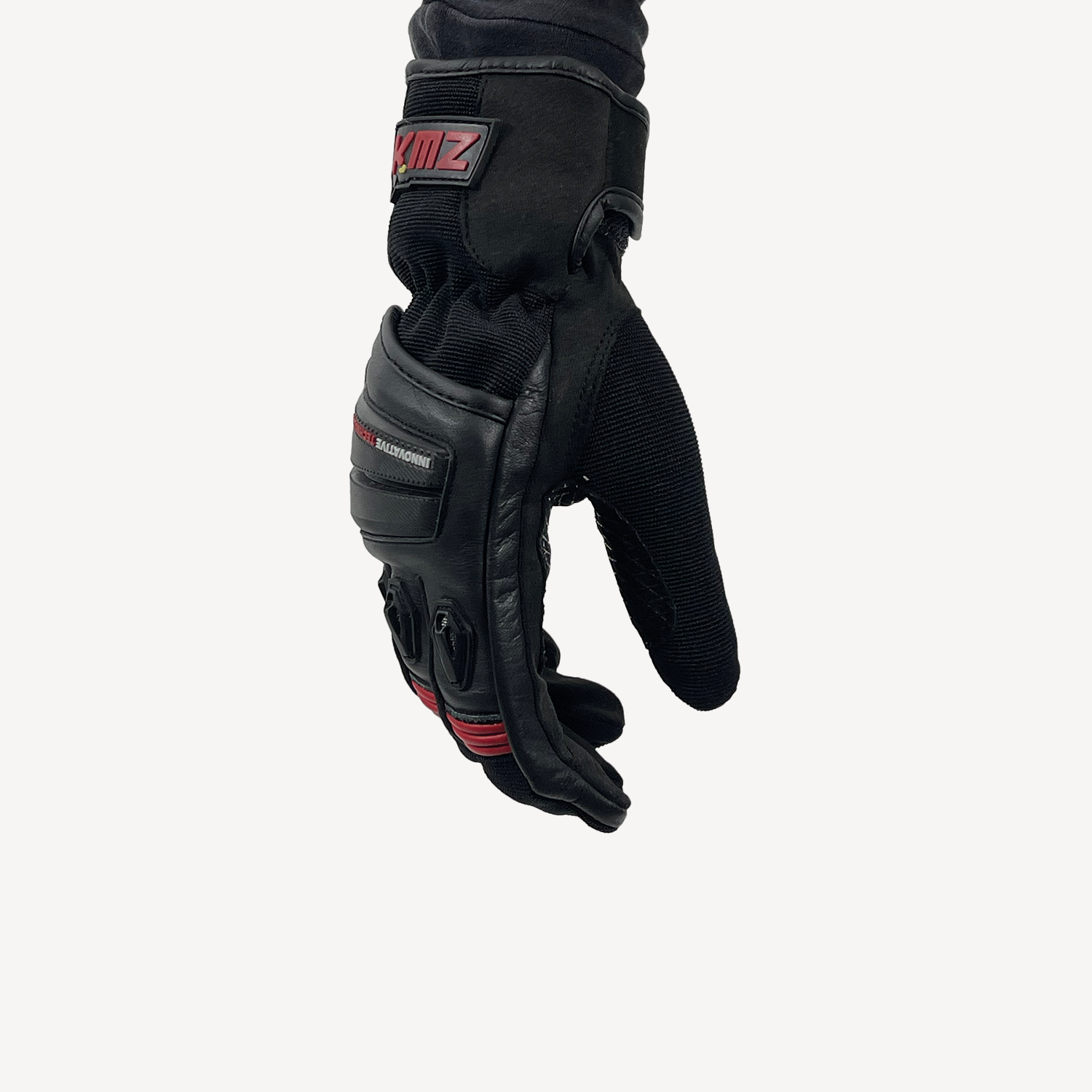Guantes Moto Calle Raptor LI Negro/Rojo KMZ - Rideshop