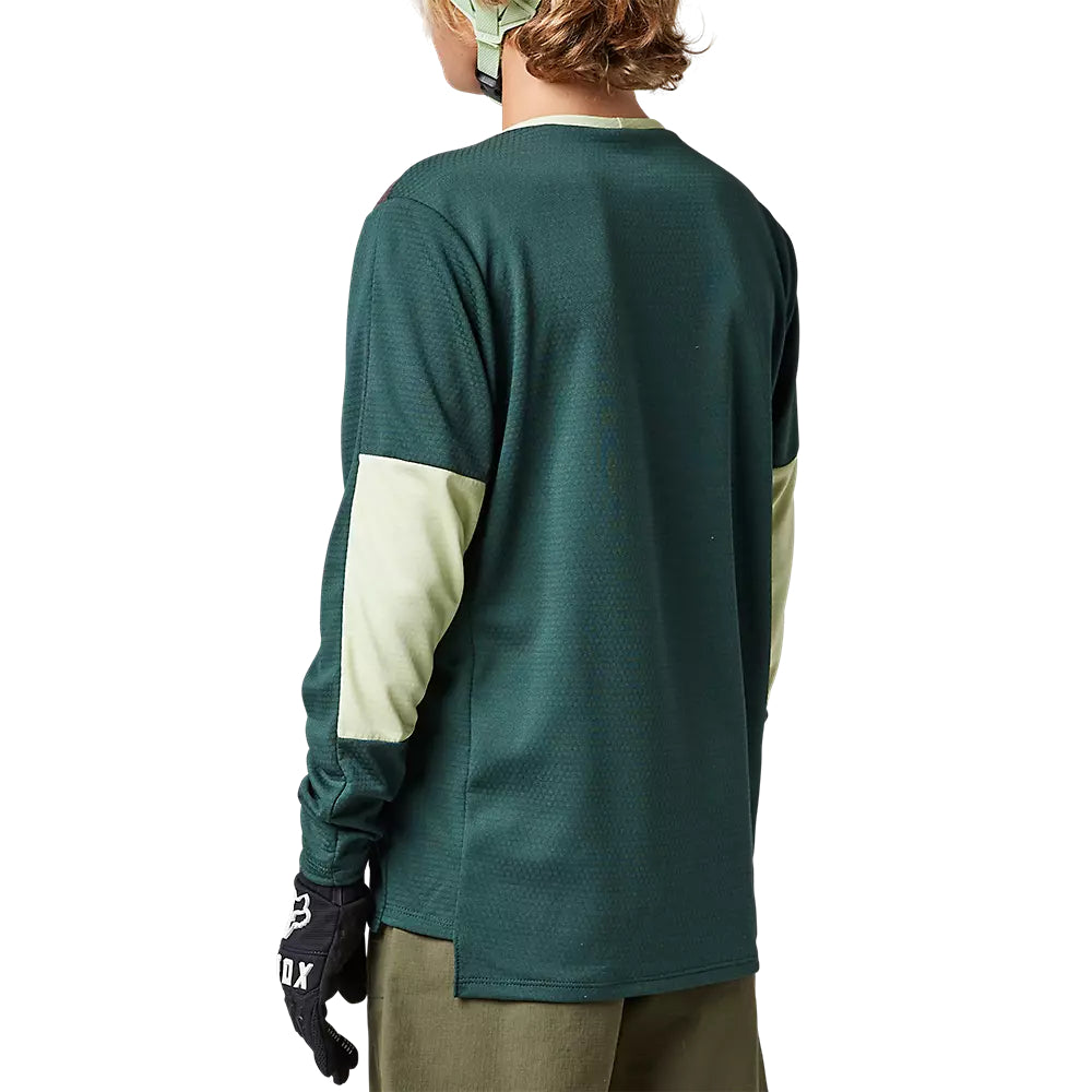 FOX Polera Bicicleta Niño Defend Manga Larga Esmeralda - Rideshop