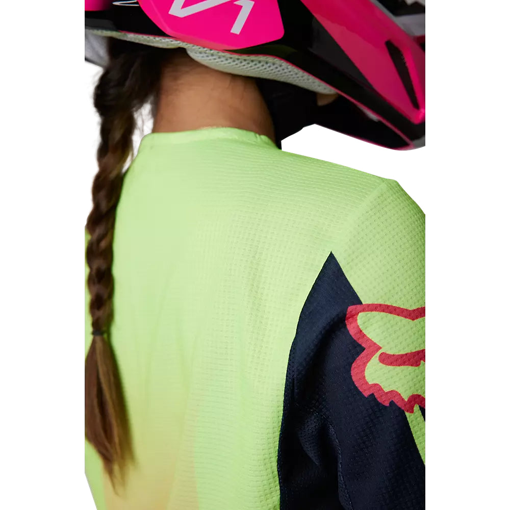 FOX Polera Moto Mujer 180 Leed Rosado/Amarillo - Rideshop