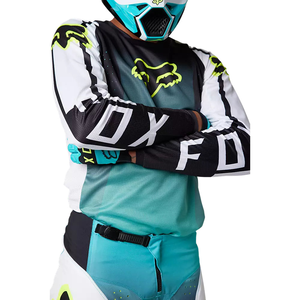 FOX Polera Moto 180 Leed Celeste/Blanco - Rideshop