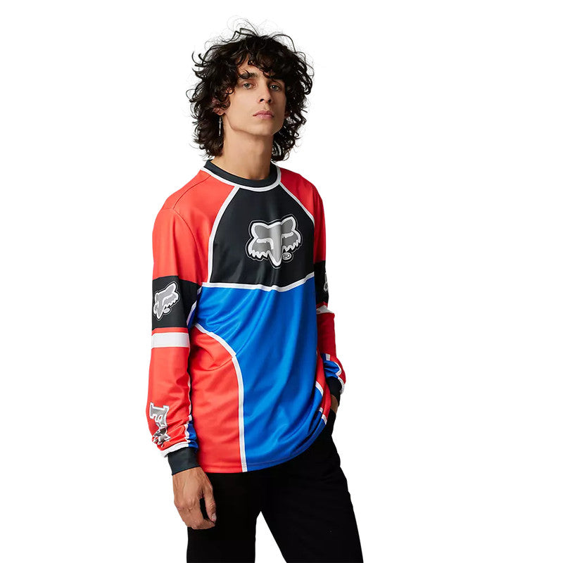 FOX Polera Lifestyle Manga Larga Bayl Rojo/Azul - Rideshop