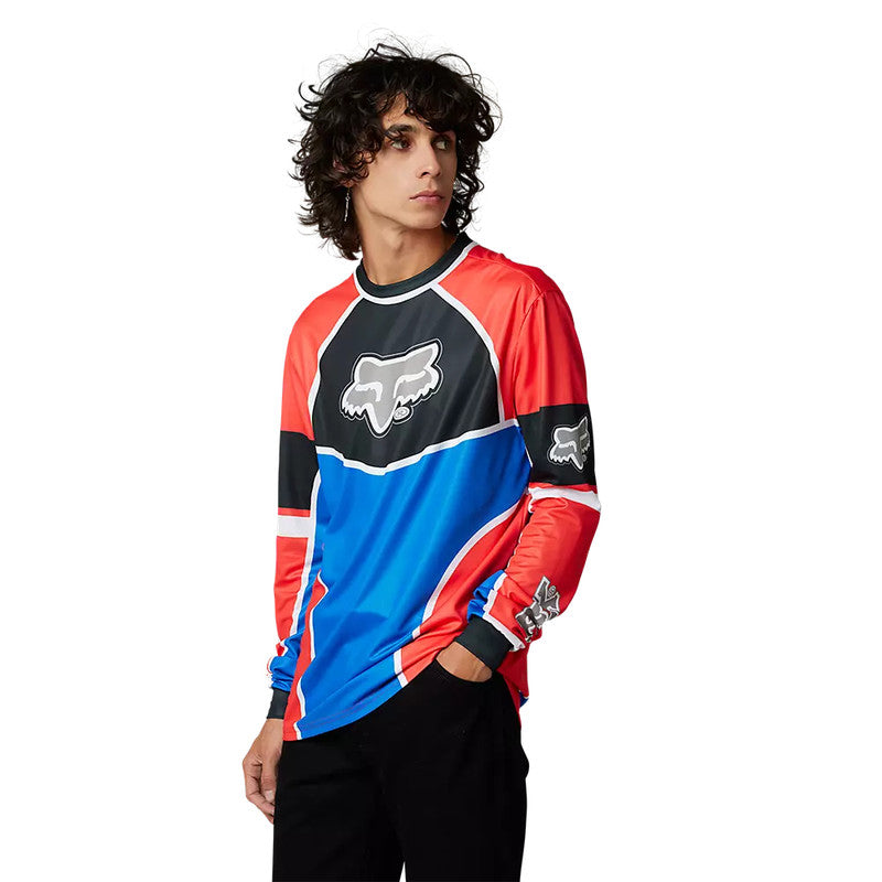 FOX Polera Lifestyle Manga Larga Bayl Rojo/Azul - Rideshop