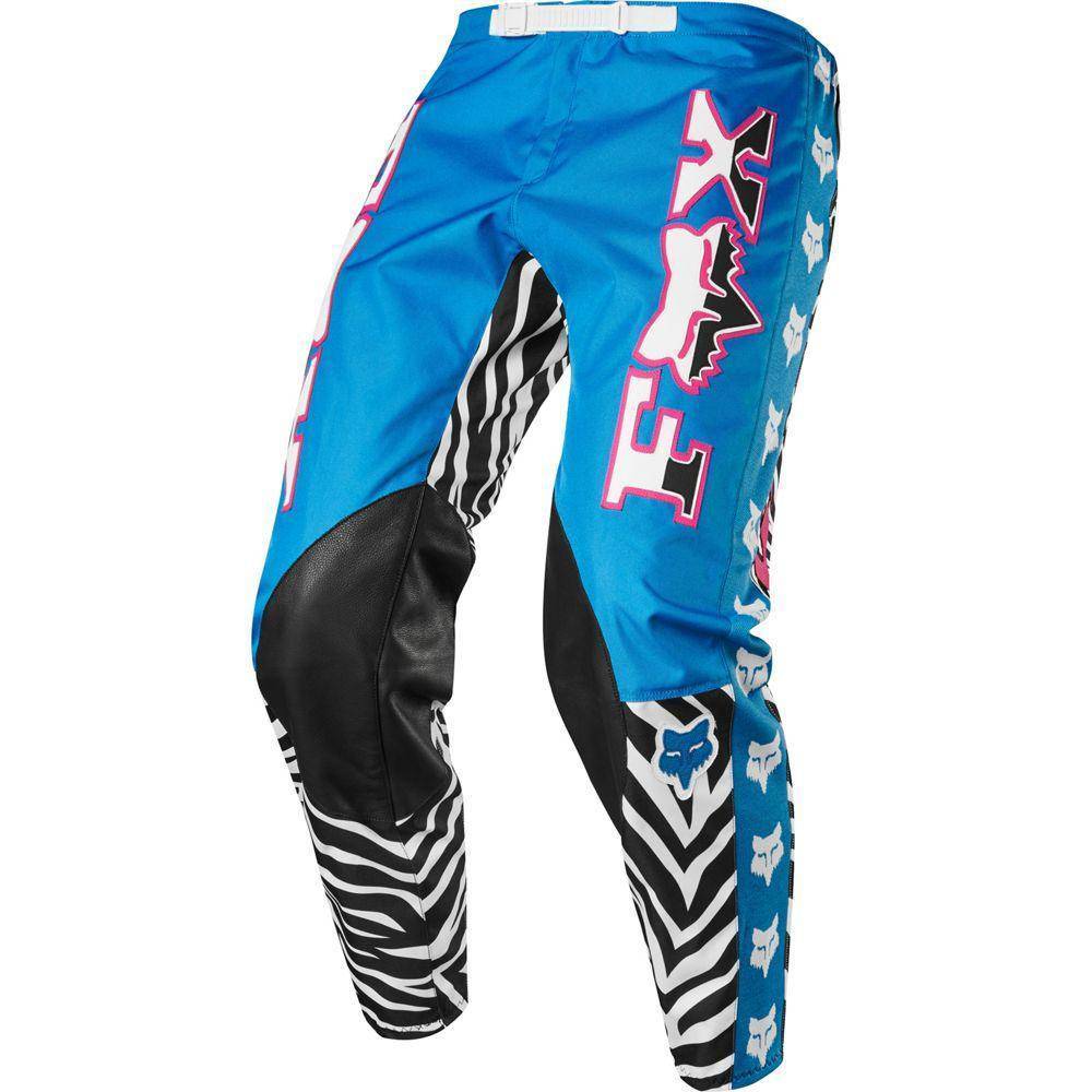 Pantalon Moto 180 Retro Zebra Celeste Fox Racing