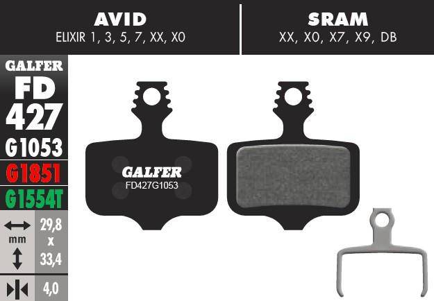 Pastillas De Freno Avid Elixir 1, 3, 5, 7 XX y X0 Galfer - Rideshop