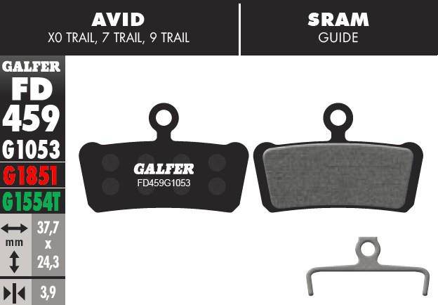 Pastillas De Freno Avid X0 Trail, 7 Trail, 9 Trail, Guide Galfer - Rideshop