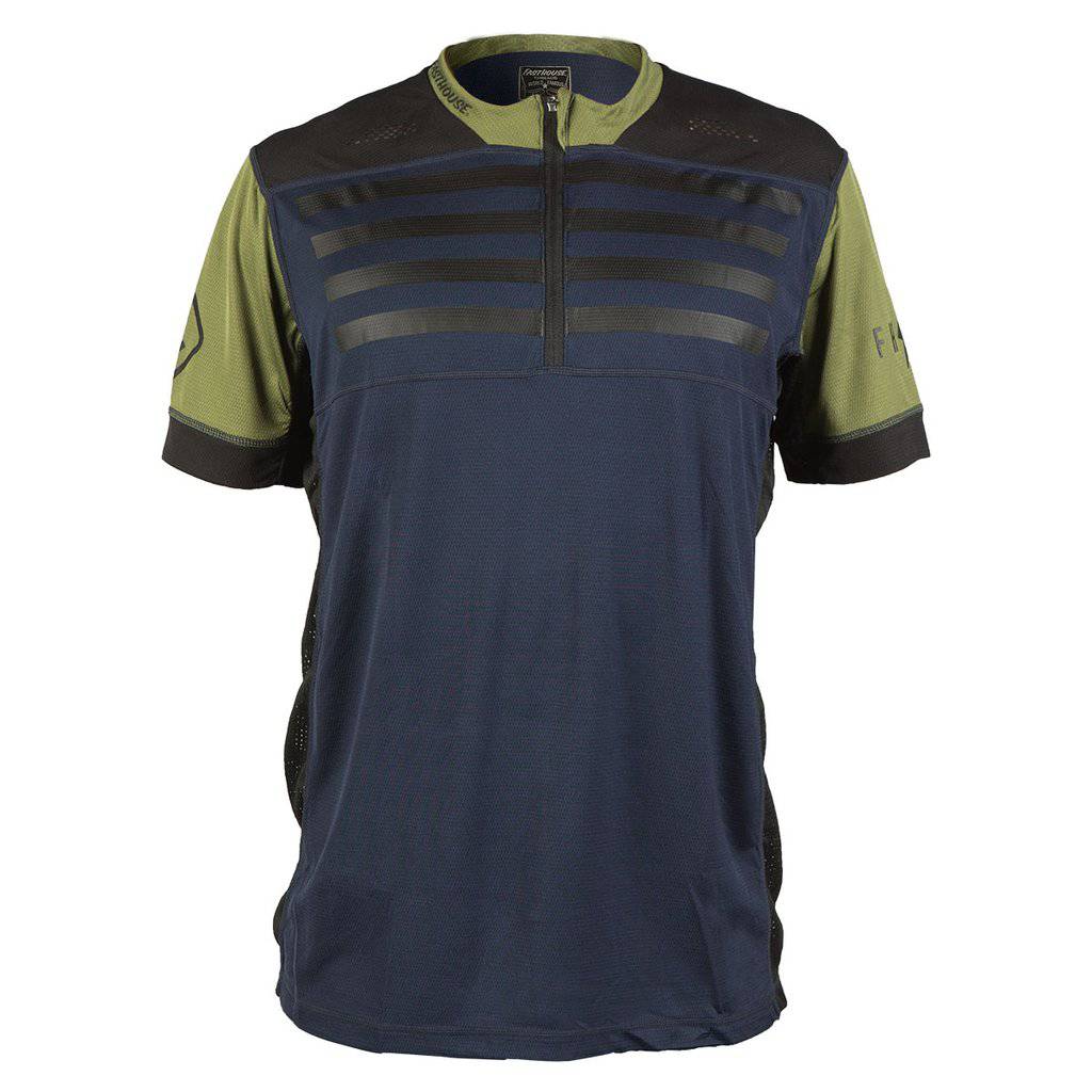 Polera De Bicicleta Crossline Stripes Ss Navy L FastHouse - Rideshop