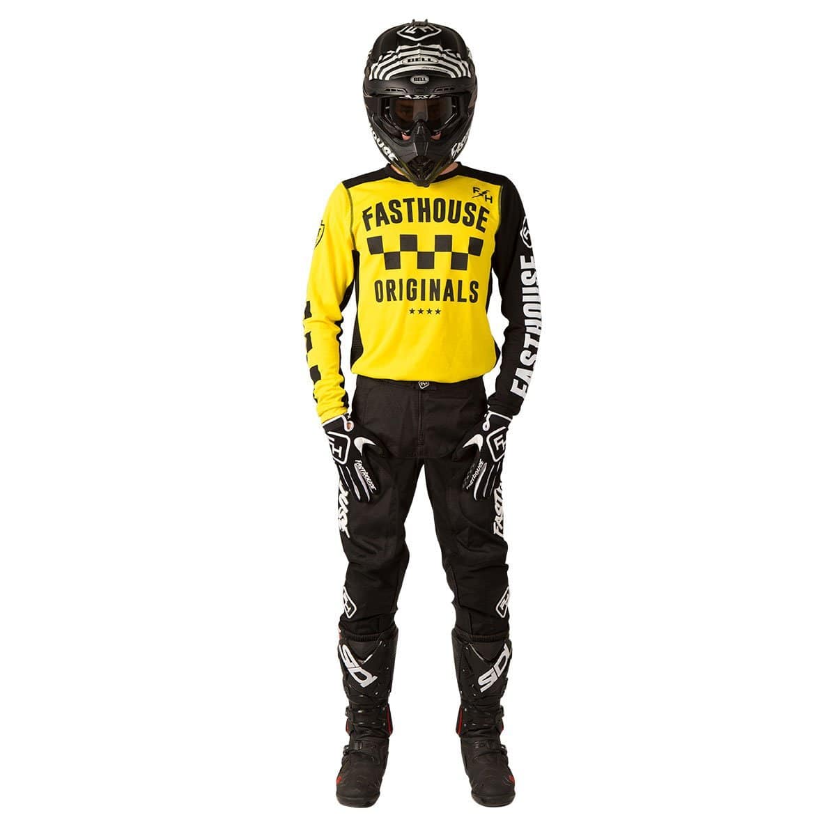 Polera de Moto Chekers Og Yellow FastHouse - Rideshop