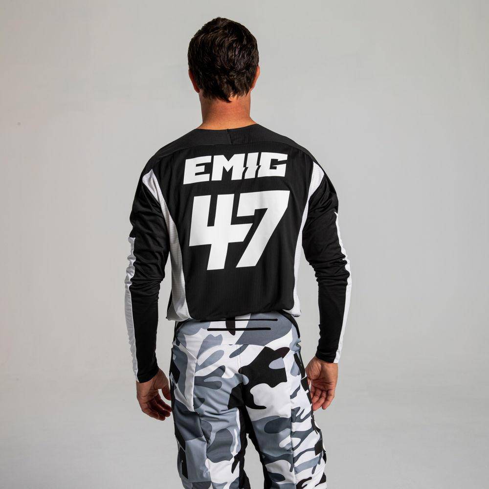 Polera Moto Black Label GI Fro Negro/Blanco Fox - Rideshop