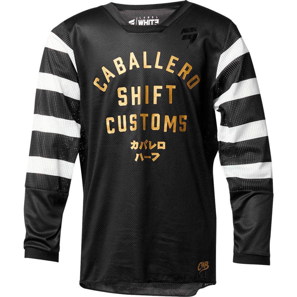 Polera Moto Niño Black Caballero X Lab Negro Shift. - Rideshop