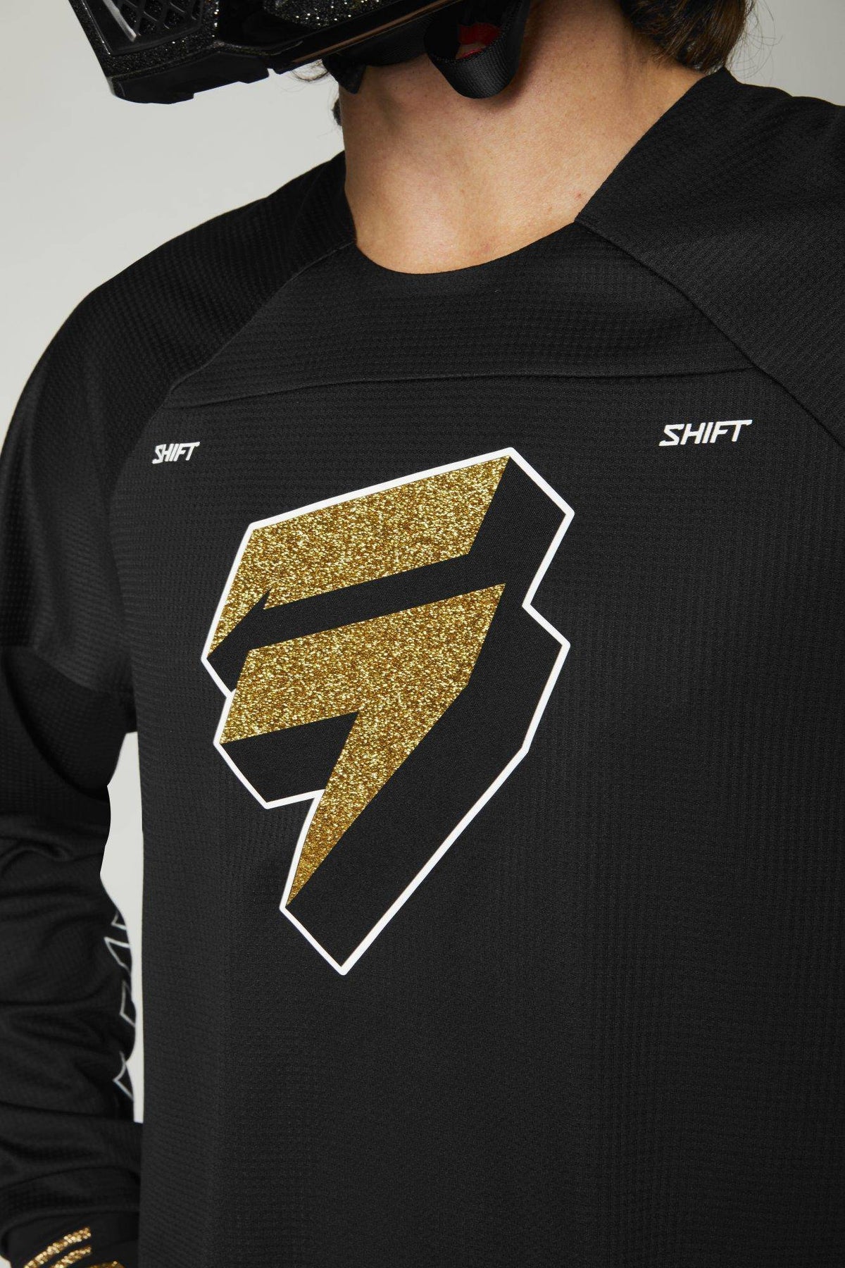 Polera Moto Whit3 Label Blak Negro/Dorado Shift - Rideshop