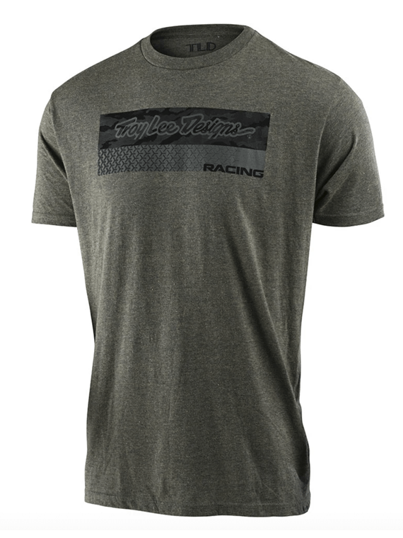 Polera Troy Lee Designs Racing Block Fade Sage Black Heather - Rideshop