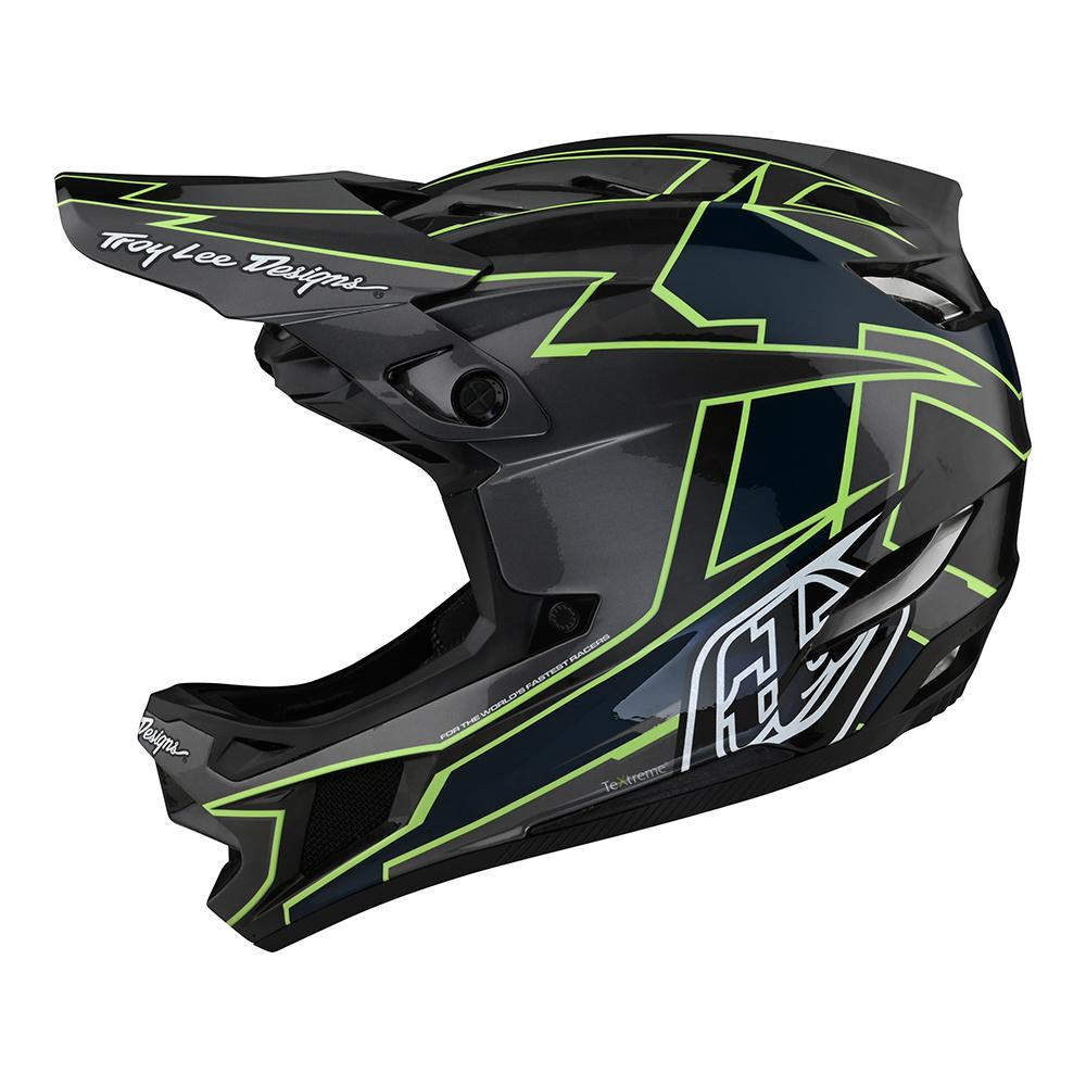 Casco D4 Carbon Graph Grey/Green Mips Troy Lee Designs - Rideshop