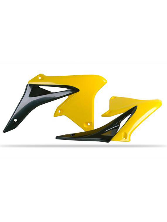 Tapas De Radiador (Pareja) Polisport Negro / Amarillo Suzuki Rmz250 - Rideshop