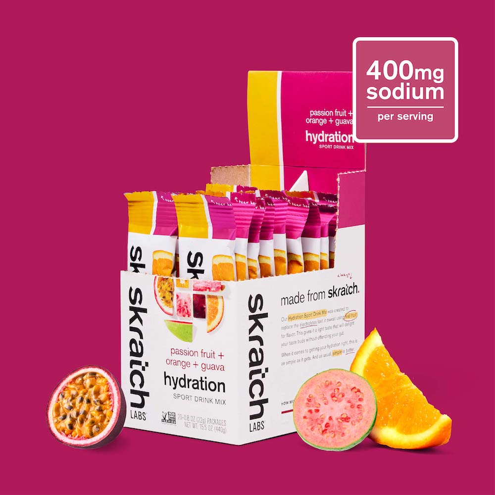 Skratch Labs Hydration Sport Drink Mix Maracuyá, Naranja y Guayaba – Caja 20 Sobres de 22 g