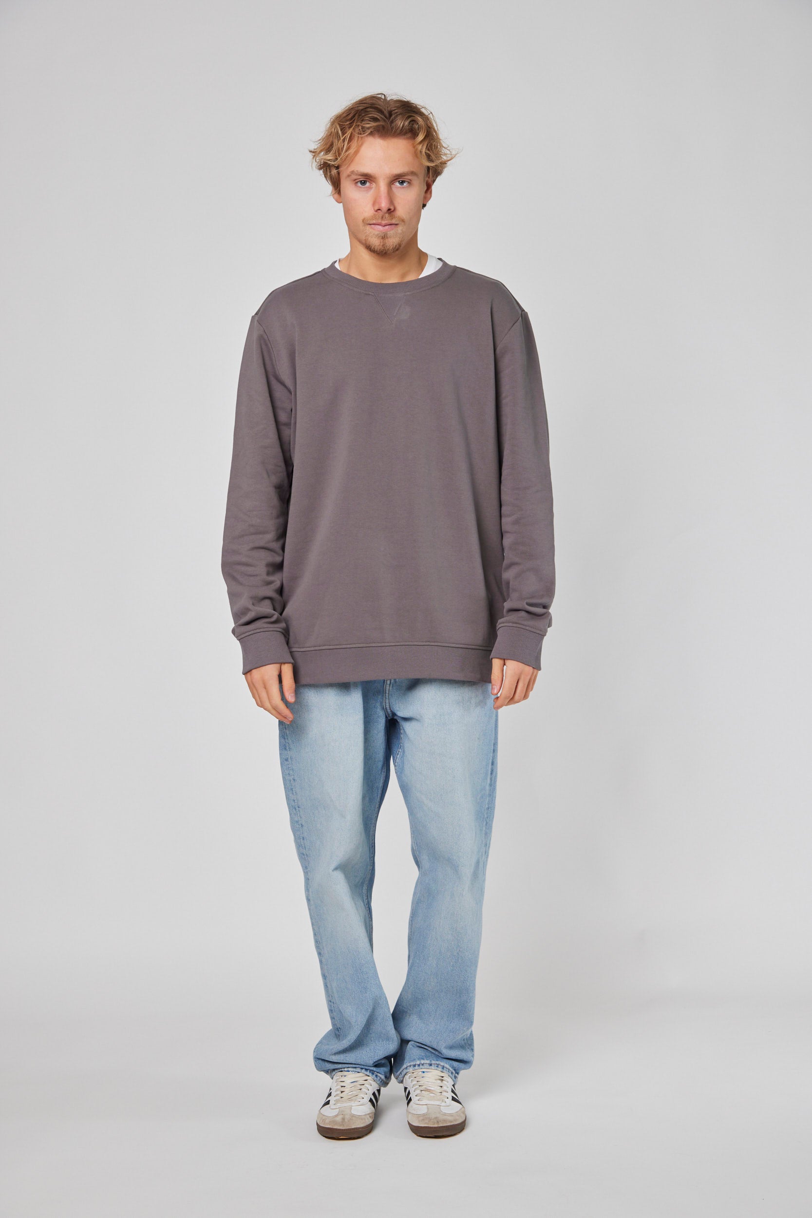 Poleron Gris Hombre Crew