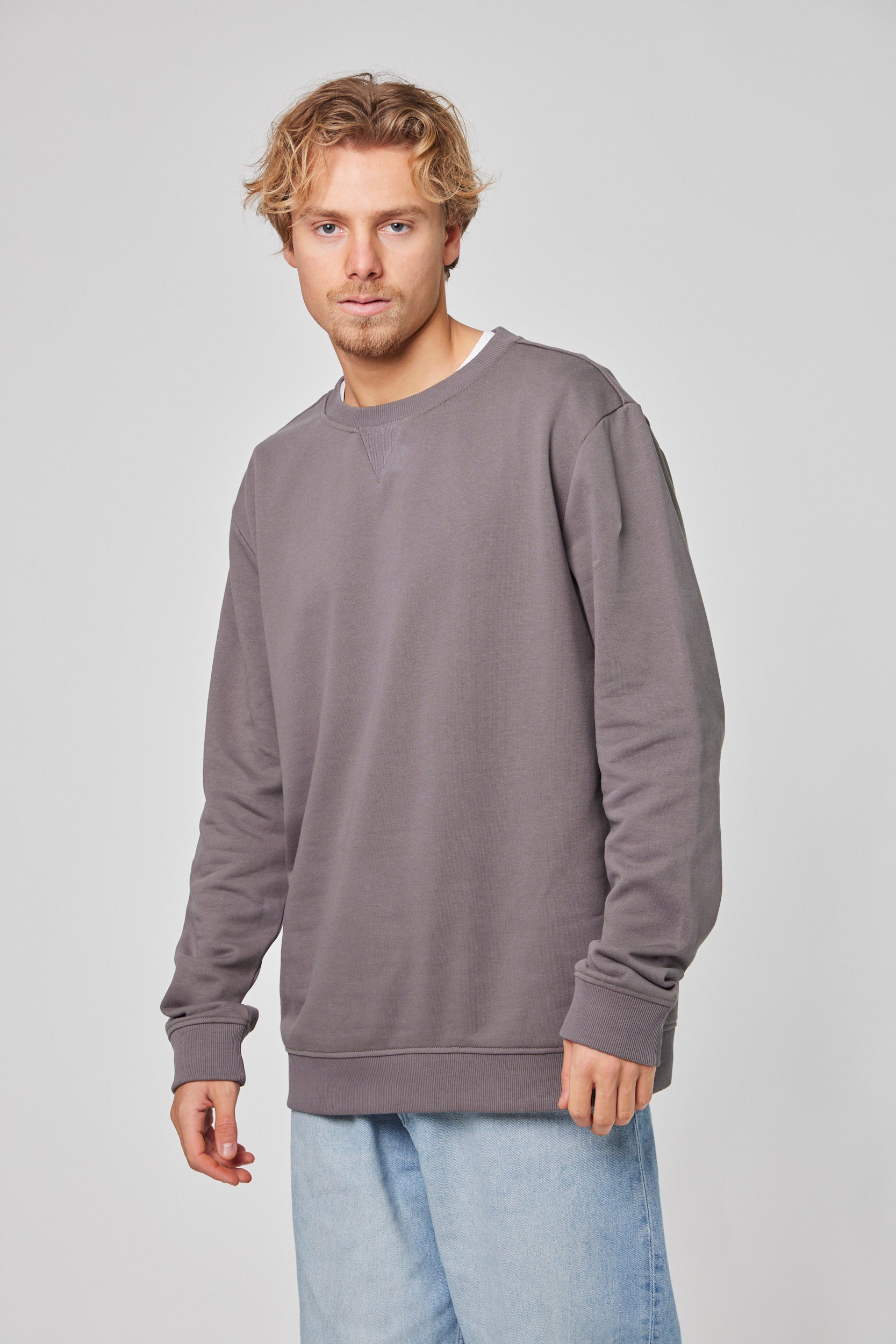 Poleron Gris Hombre Crew