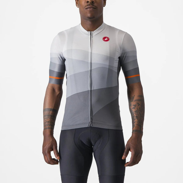 Jersey Castelli Orizzonte Gris-Blanco