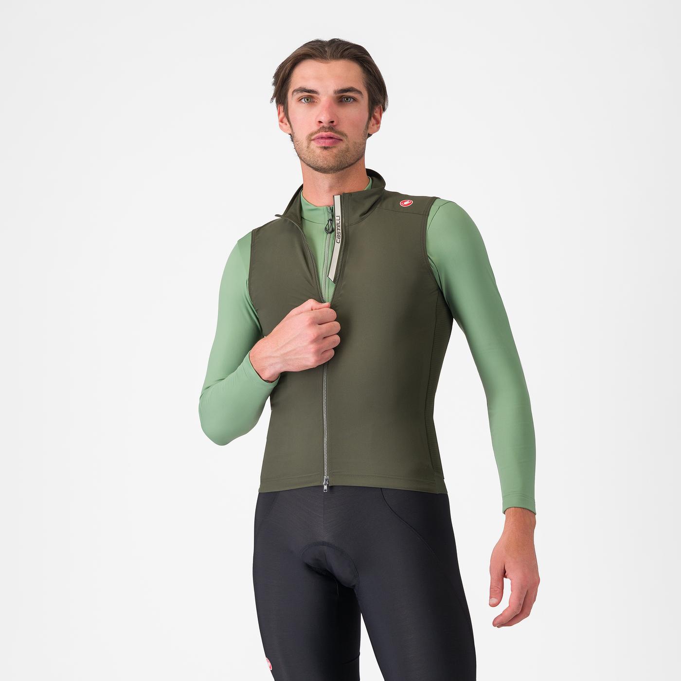 Cortaviento Castelli Espresso Vest Clay Deep Green