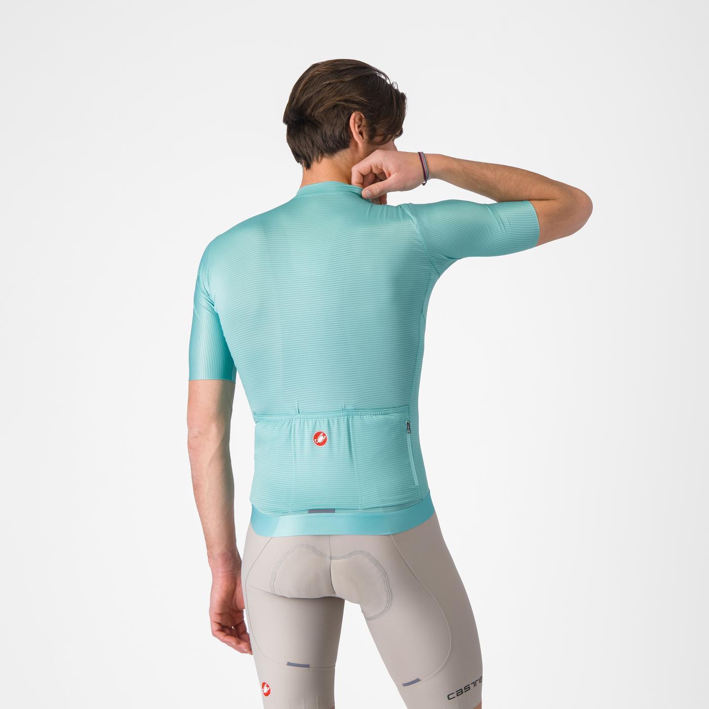 Jersey Castelli Espresso Pool Blue Back Reflex