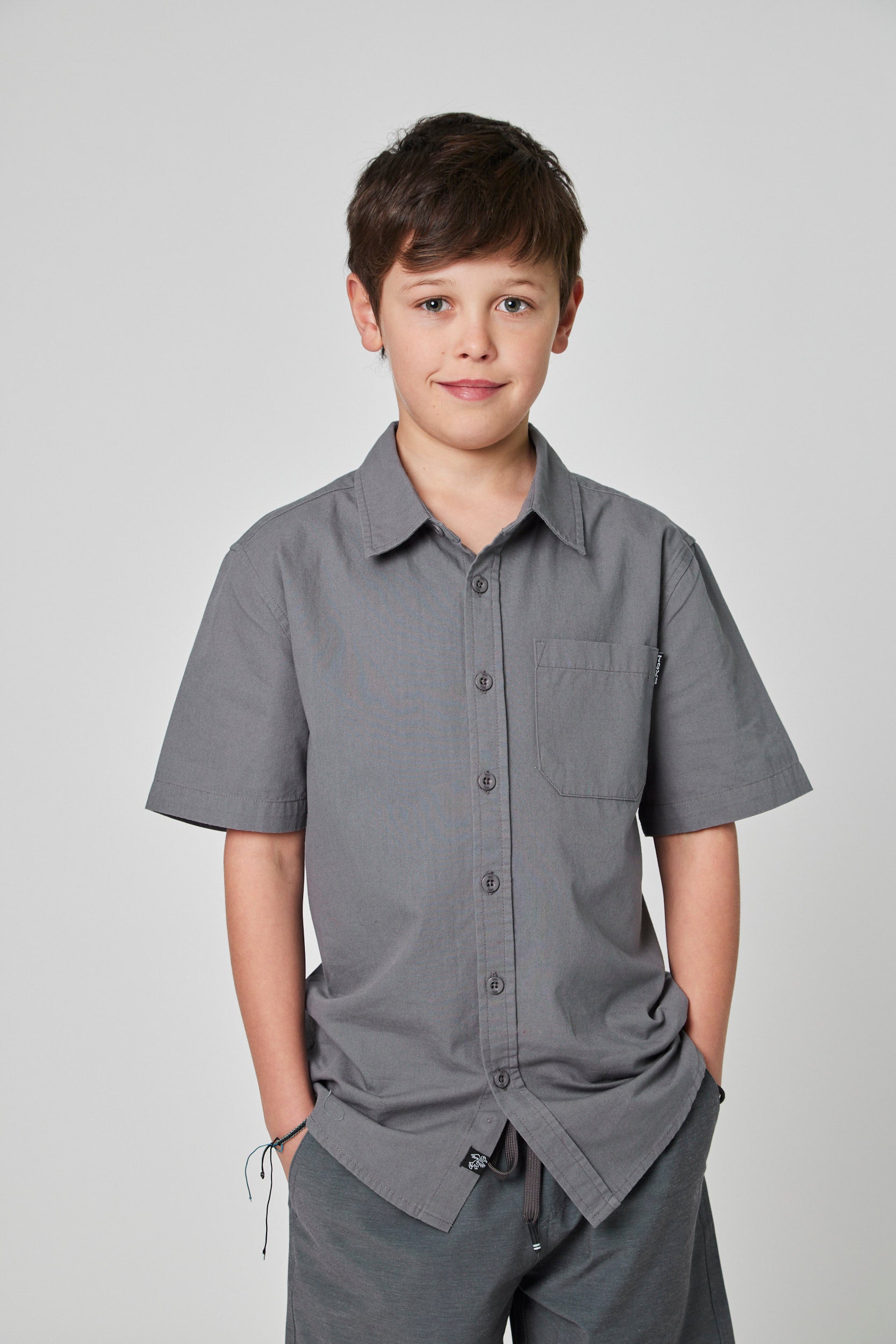 Camisa Solid Gris Kid