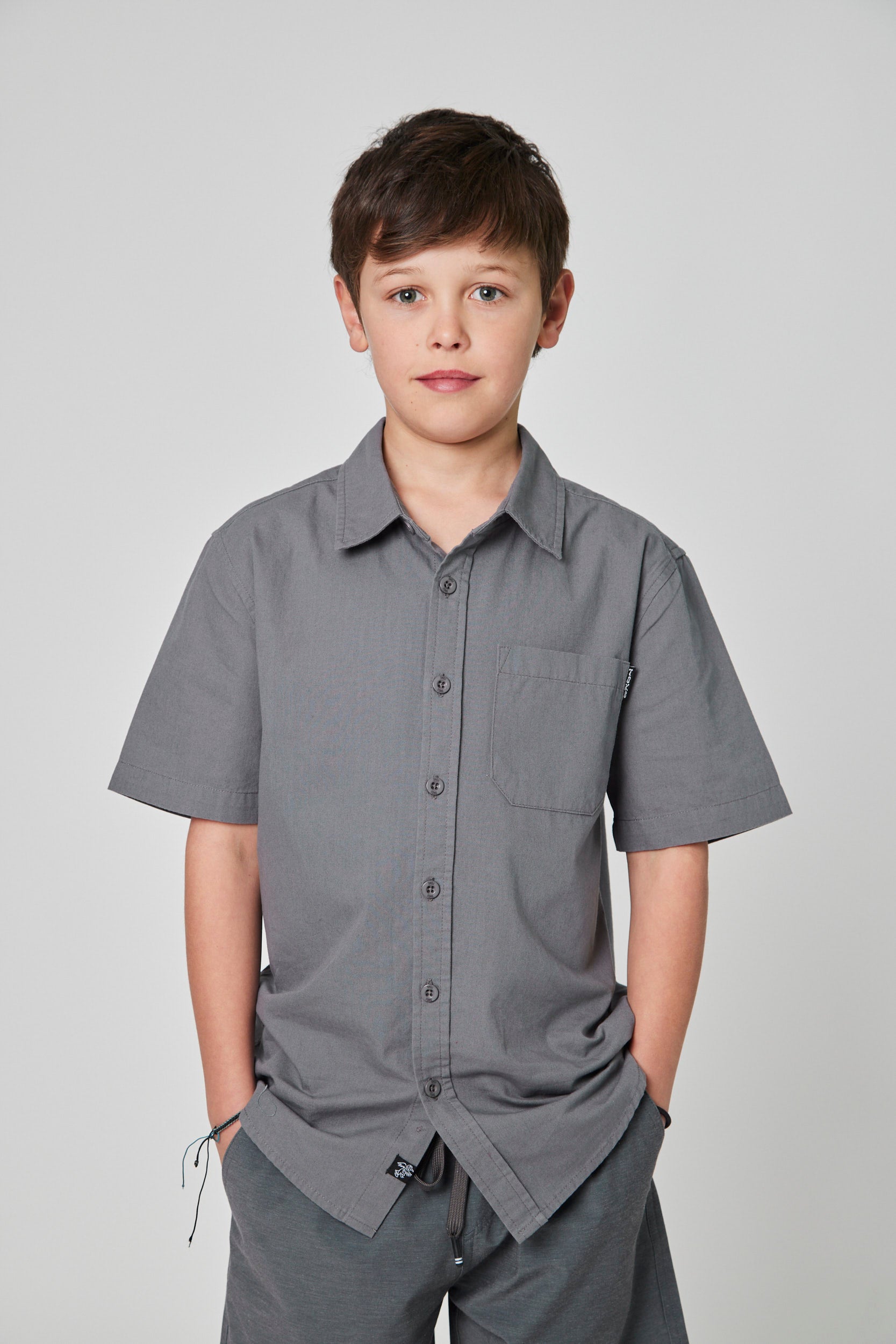Camisa Solid Gris Kid