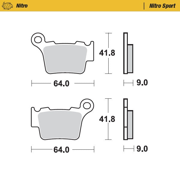 Pastilla de freno Moto-Master Nitro Sport KTM: 200SX, 250SX, 450 SX