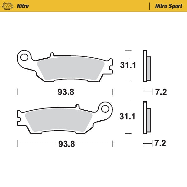 Pastilla de freno Moto-Master Nitro Sport Yamaha: YZ250 / 450