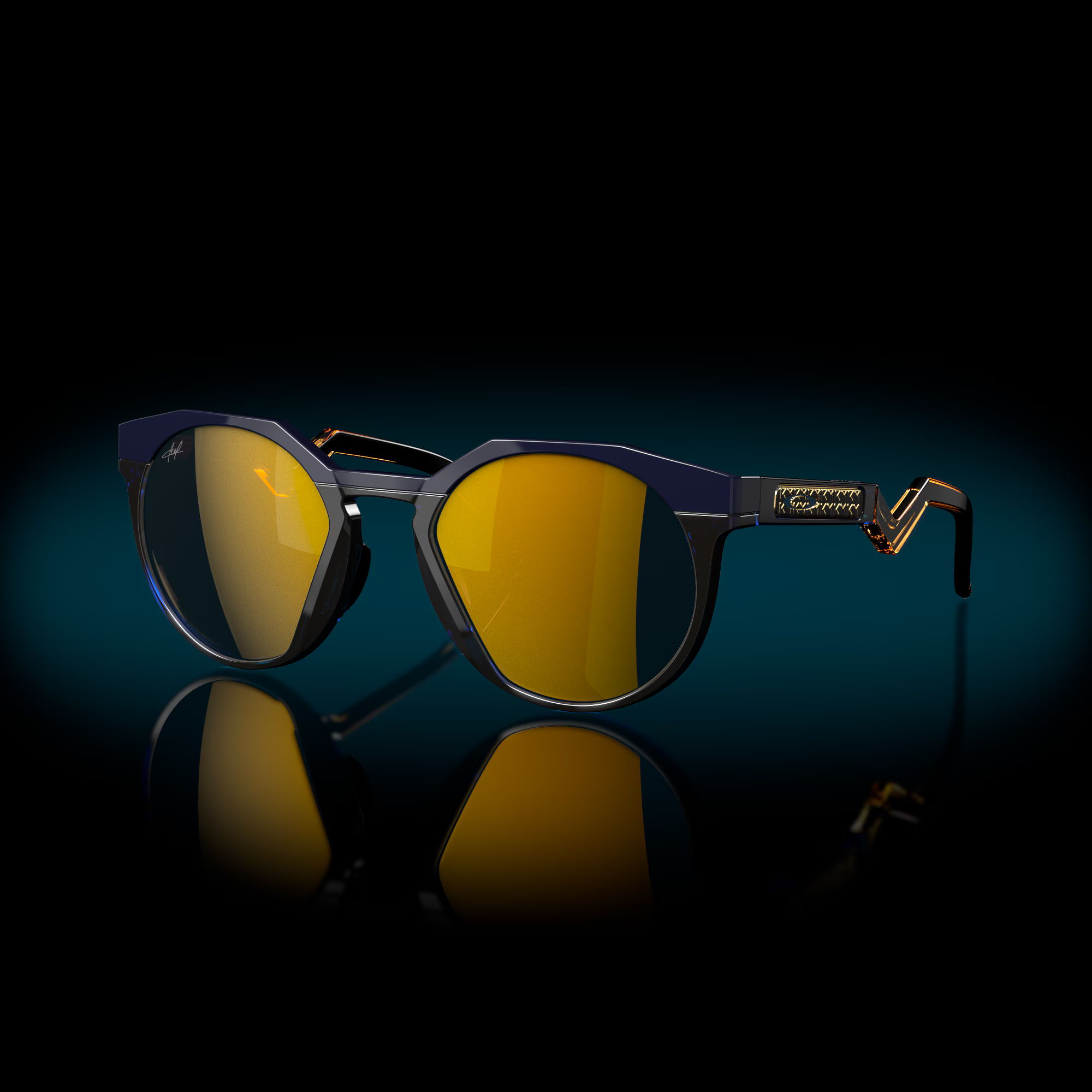 Anteojos Oakley Mbappé Signature Series HSTN Prizm 24K Polarized Lenses Navy/Transparent Blue Frame