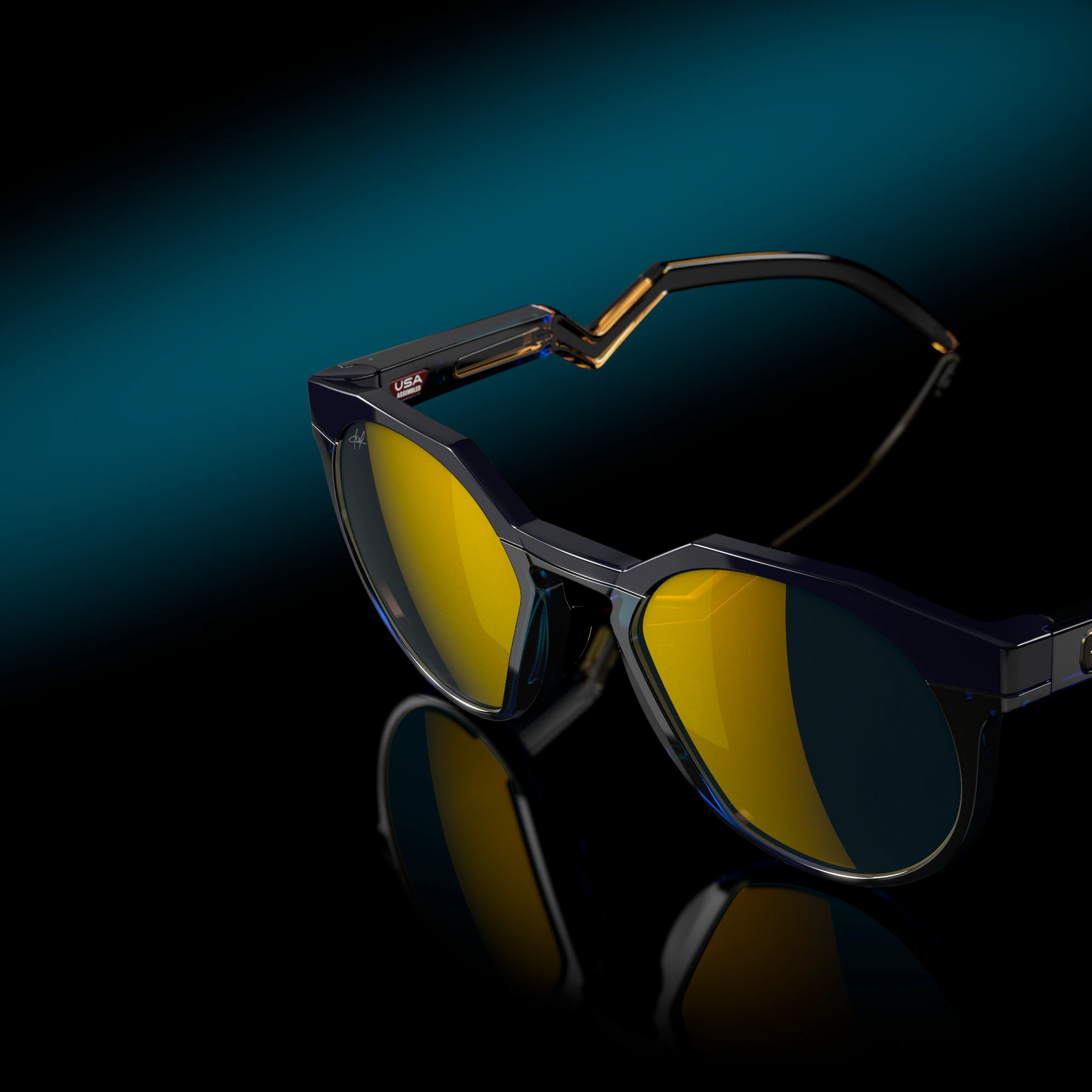 Anteojos Oakley Mbappé Signature Series HSTN Prizm 24K Polarized Lenses Navy/Transparent Blue Frame