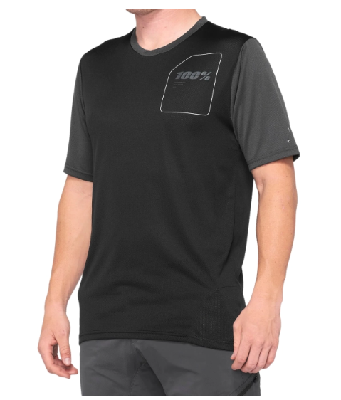 Jersey 100% Ridecamp Short Sleeve Black Charcoal