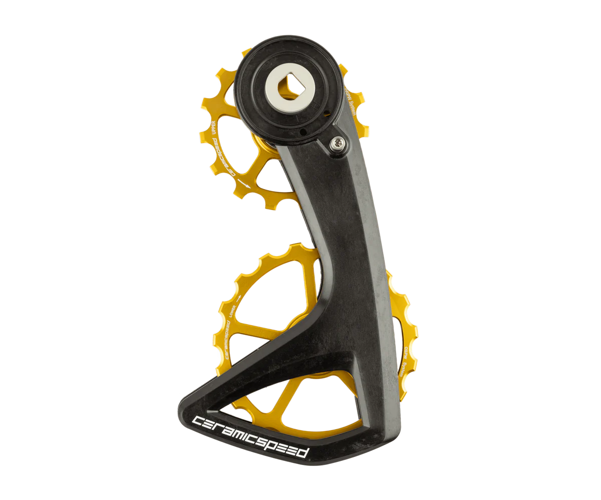 Cambio Trasero CeramicSpeed OSPW RS 5-Radios SRAM Red/Force AXS Negro Dorado