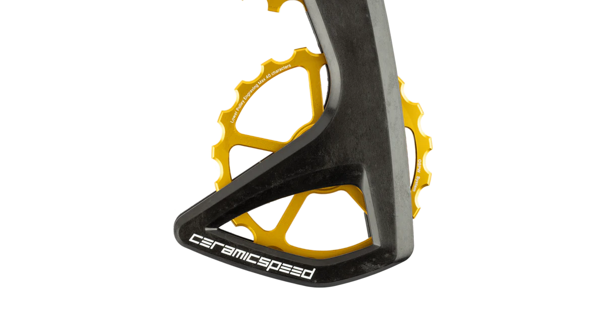 Cambio Trasero CeramicSpeed OSPW RS 5-Radios SRAM Red/Force AXS Negro Dorado