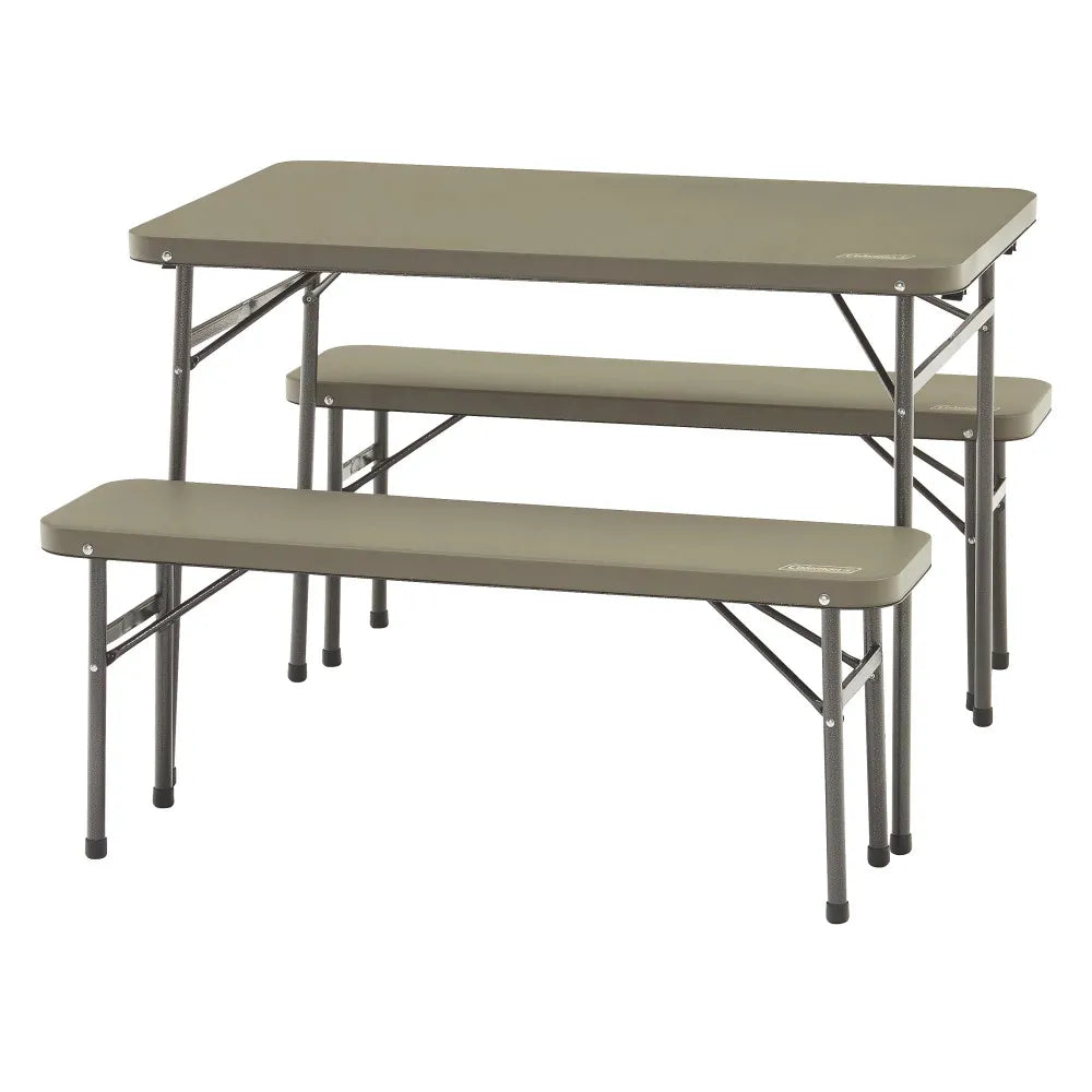 Coleman Set de Mesa y Bancos, Plegables, de 102 cm