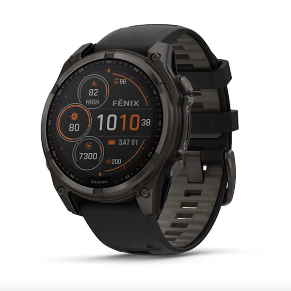 Smart Watch fēnix® 8 Garmin – 47mm Solar Sapphire, Titanium Carbon Gray - Rideshop