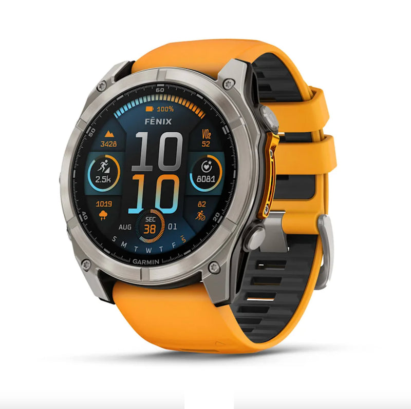 Smart Watch fēnix® 8 Garmin – 51mm Amoled Sapphire Spark Orange - Rideshop