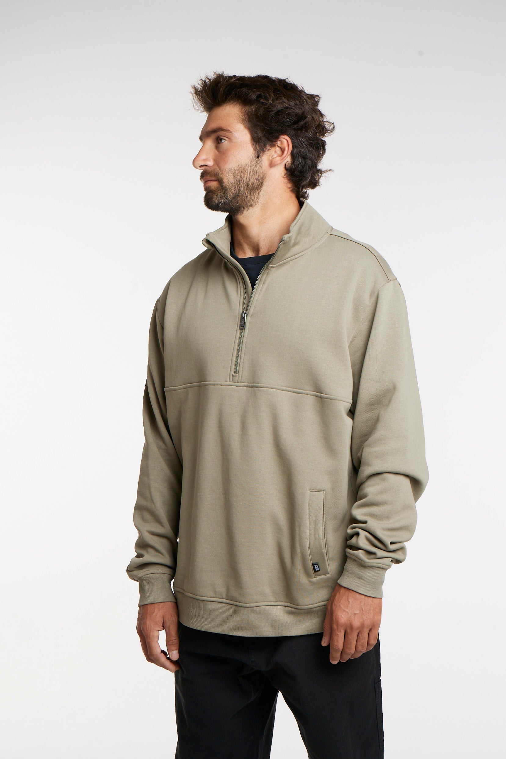 Polerón Verde Hombre Half Zip